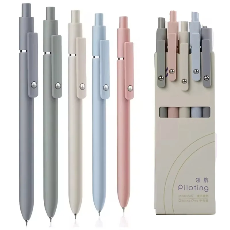 5-Color Gel Pen Set 0.5mm Fine Point Quick-Dry Smooth Writing Ballpoint Pens For Diary Drawing Learning Office Study Stationery