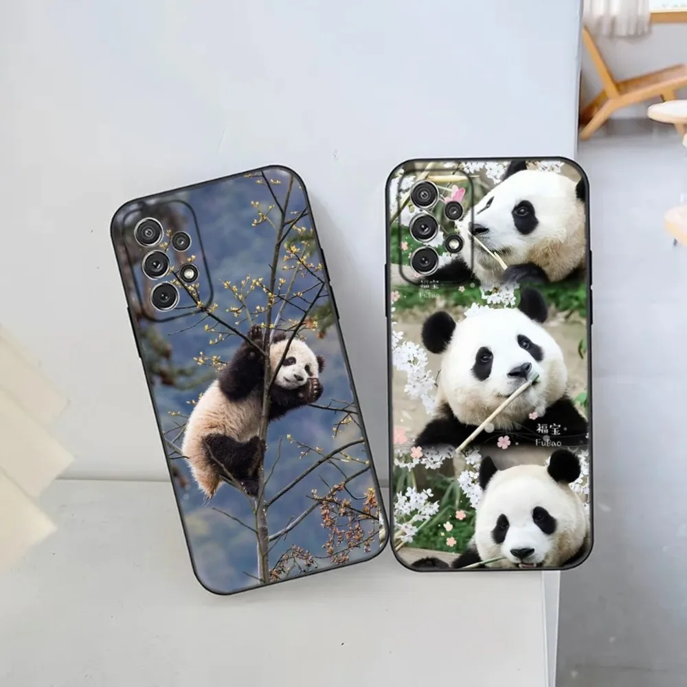 Cute Panda Fubao Phone Case For Samsung S21,S22 Ultra,S20,S30 plus,S22 plus,S23,S30 ultra 5G Silicone Cover