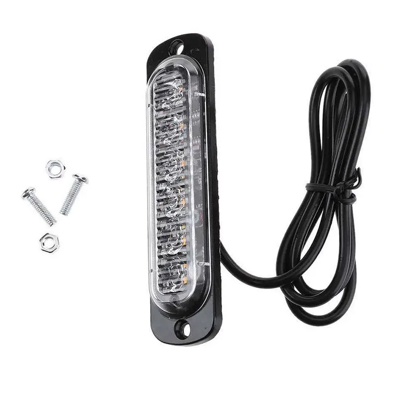 12V-24V Emergency Strobe Lights, Universal 6 LED 18W Surface Mount Emergency Warning Flashing Strobe Light Bar for Car Truck