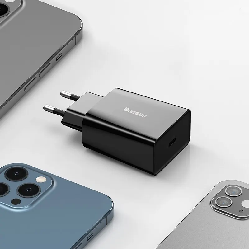 Baseus 20W Quick Charge QC 3.0 PD USB C Fast Charger Type C Charger for iPhone 15 14 13 12 X Xs 8 Xiaomi Samsung Phone Tablet image 6