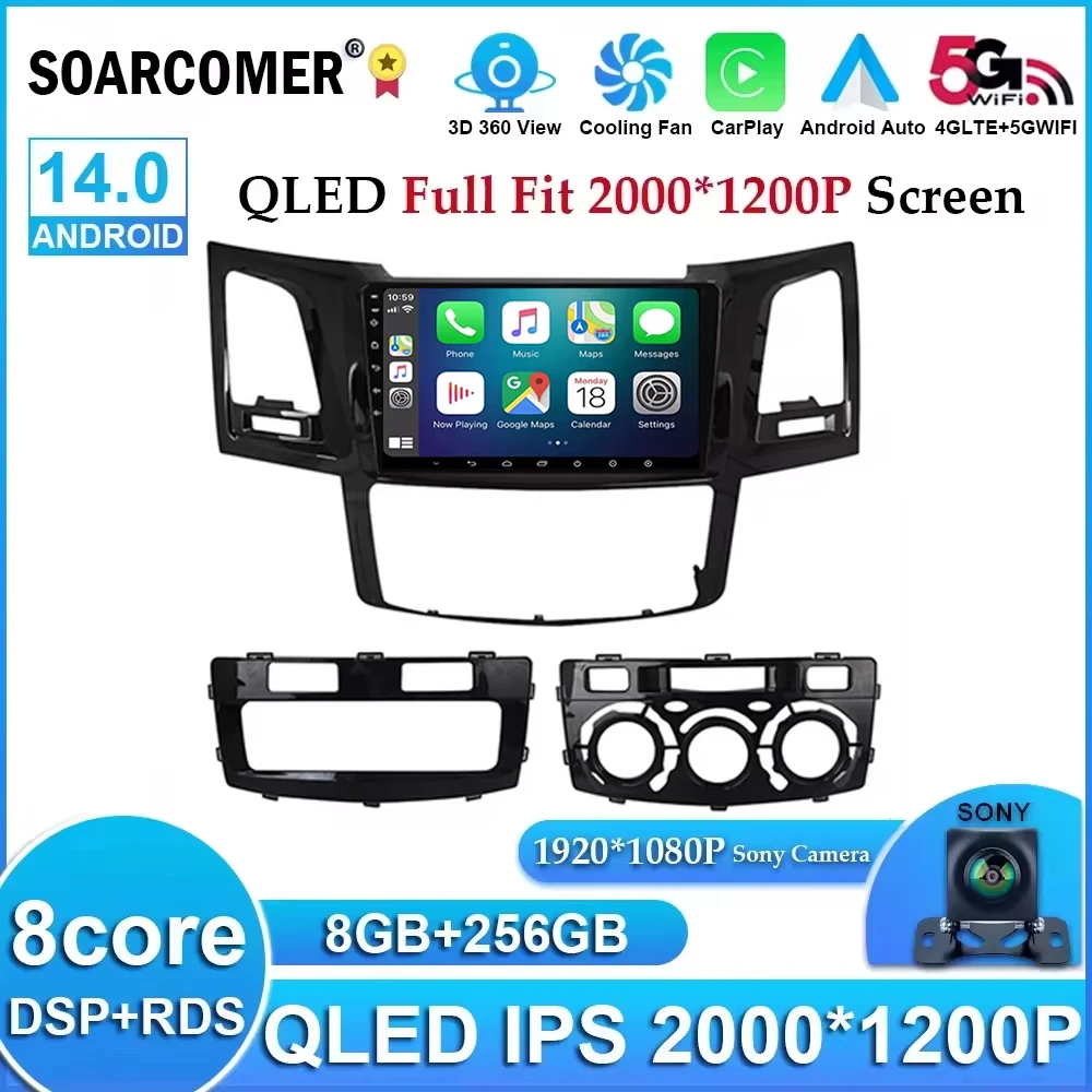 

Android 14 For Toyota Fortuner HILUX Revo Vigo 2007-2015 Car Radio Multimedia Video Player Autoradio Navigation GPS 2Din Carplay