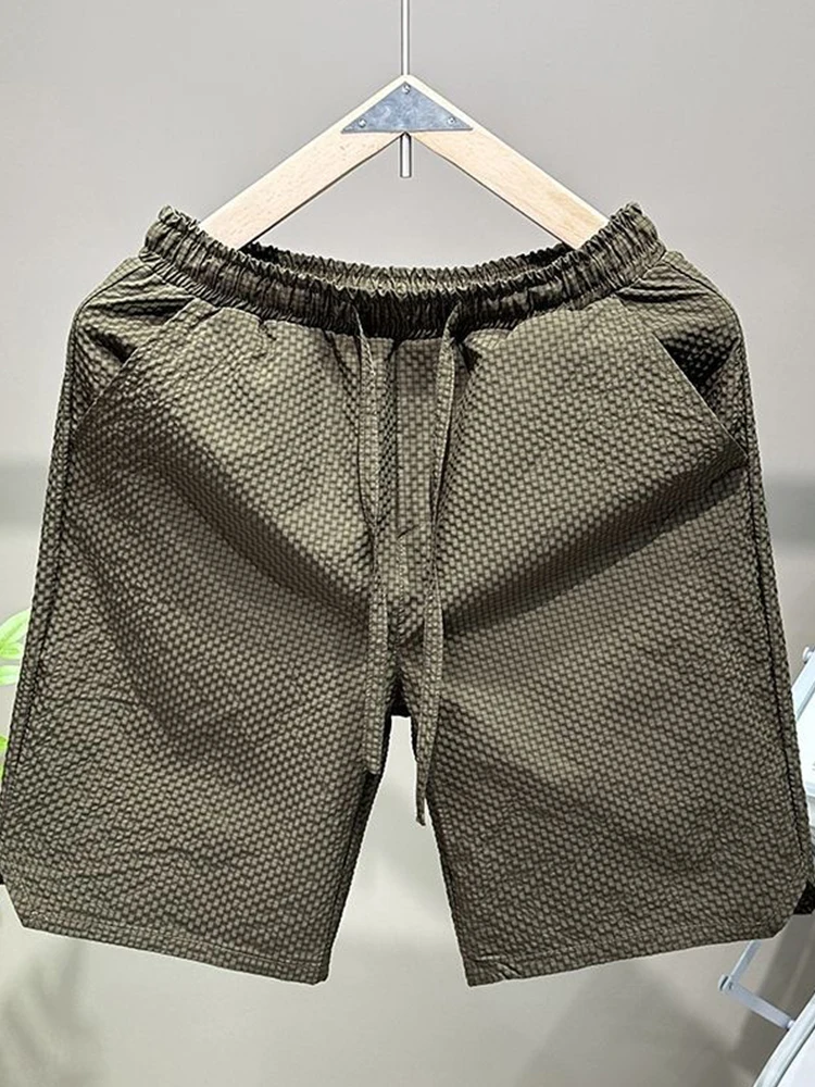 

Summer Men's Neutral Sle Bubble Casual orts Beach Faion Trend Loose Five-Quarter Length Pants Youth Active Ice Oxygen F...