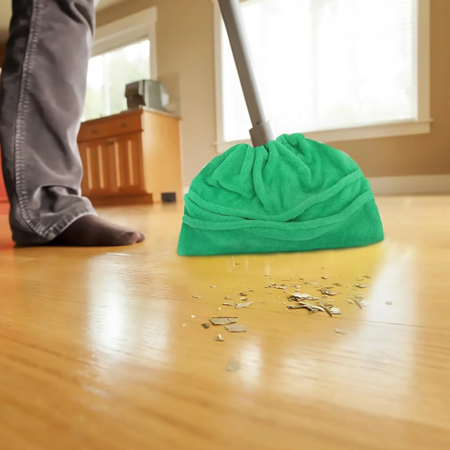 Multifunctional Coral Fleece Broom Cloth Cover Floor Mop, Reusable Ultra-Fine Fiber Absorbent Broom Household Cleaning Accessor