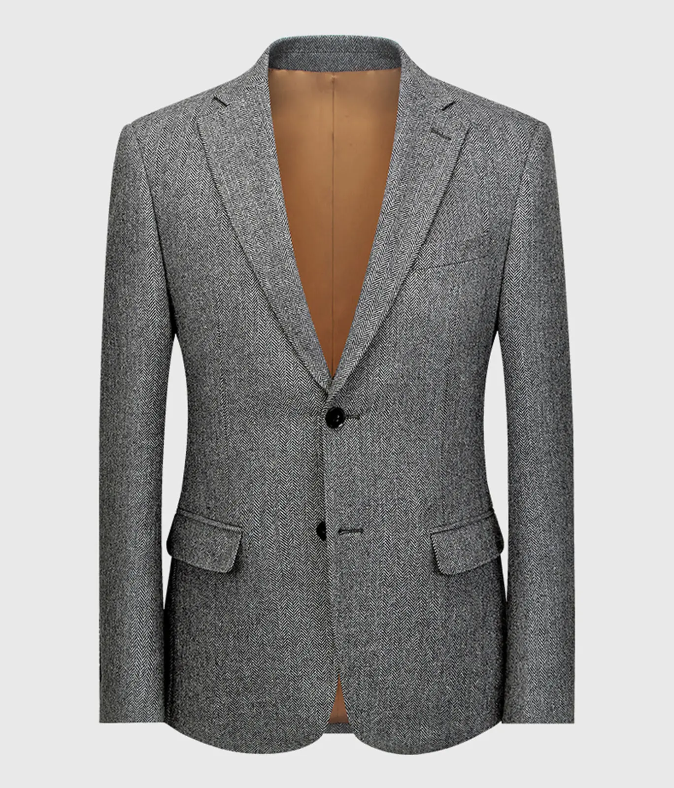 

Men's Suit Jacket Single-Breasted Herringbone Woolen Coat Business Formal Fitting Ofice Interview Blazer