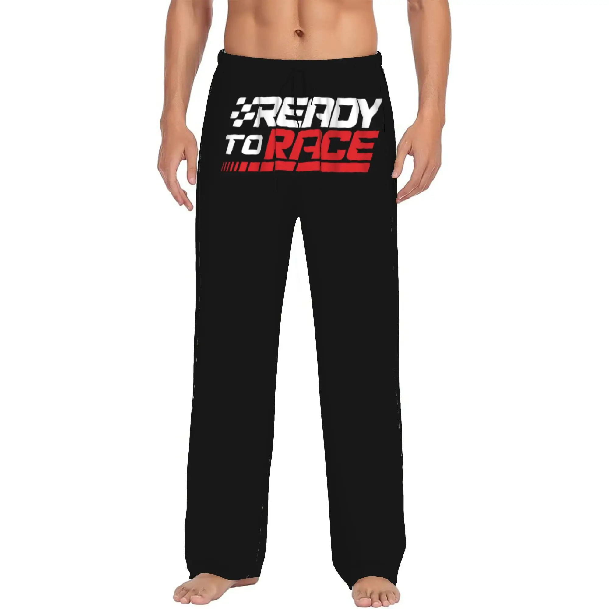 Custom Men's Ready To Race Pajama Pants Print  Sleep Sleepwear Bottoms with Pockets