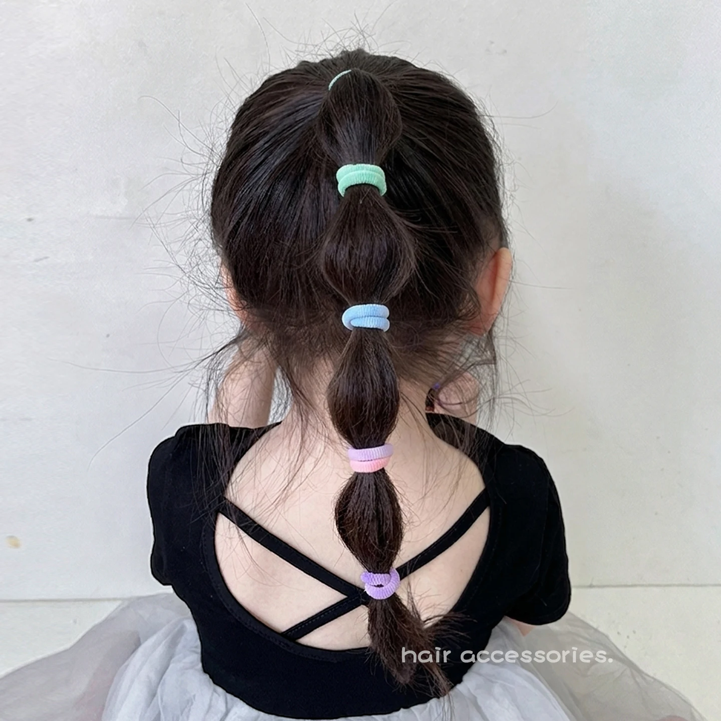 2026 Neue Weiche Strick-Mini-Haargummis für Kinder, Regenbogenfarben, Elastische Zopfhalter für Kleinkinder, Koreanische Mode Baby-Haarbänder Accessoires – Detail 8
