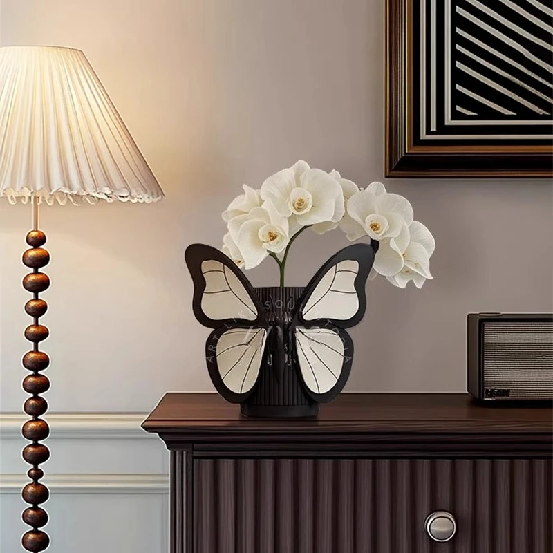 vase ornament living room dried flowers light luxury high sense retro creative bedroom emotional stability flower device