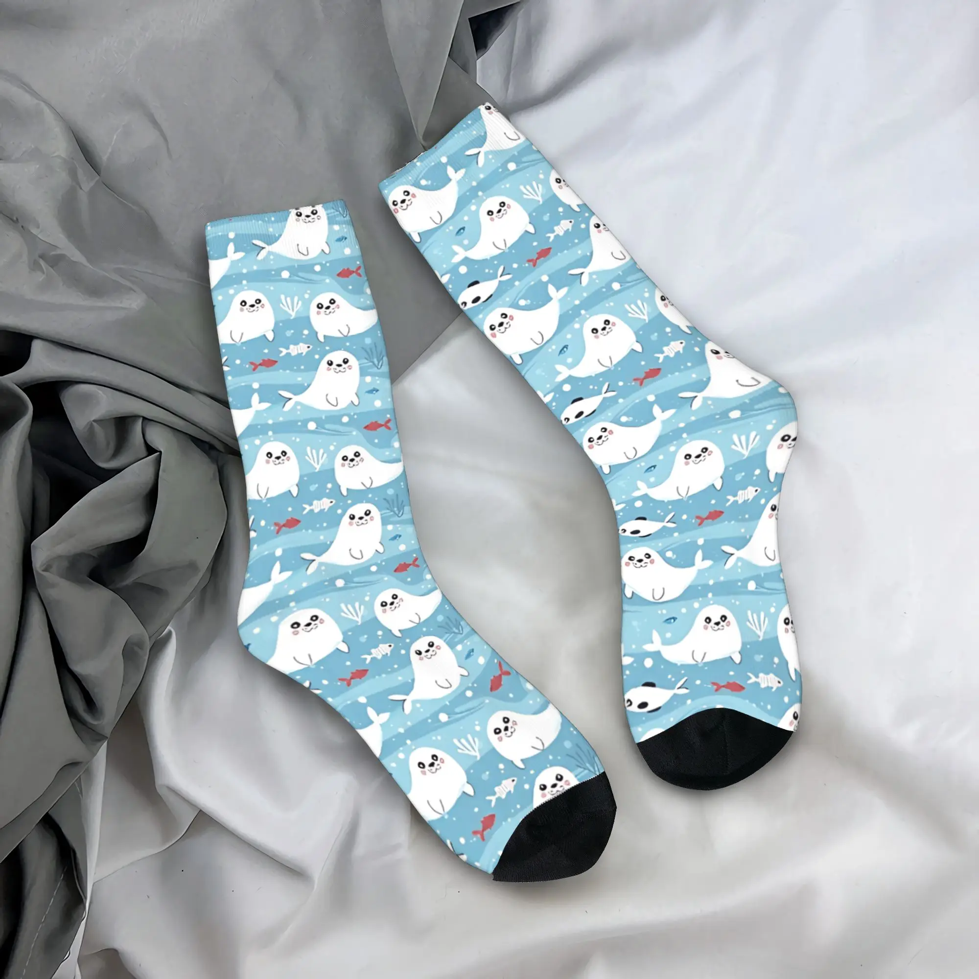 Adults Men Socks Chubby Seal Fish Pattern  Stockings Autumn Modern High Quality Socks Pattern Outdoor Sports Non Slip Socks