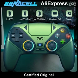 Gamepad For Playstation 5/PS5/PS5 Pro/Slim/PC RGB Wireless Controller Turbo/Marco Dual Shock 6-Axis Joystick Game Remote Control