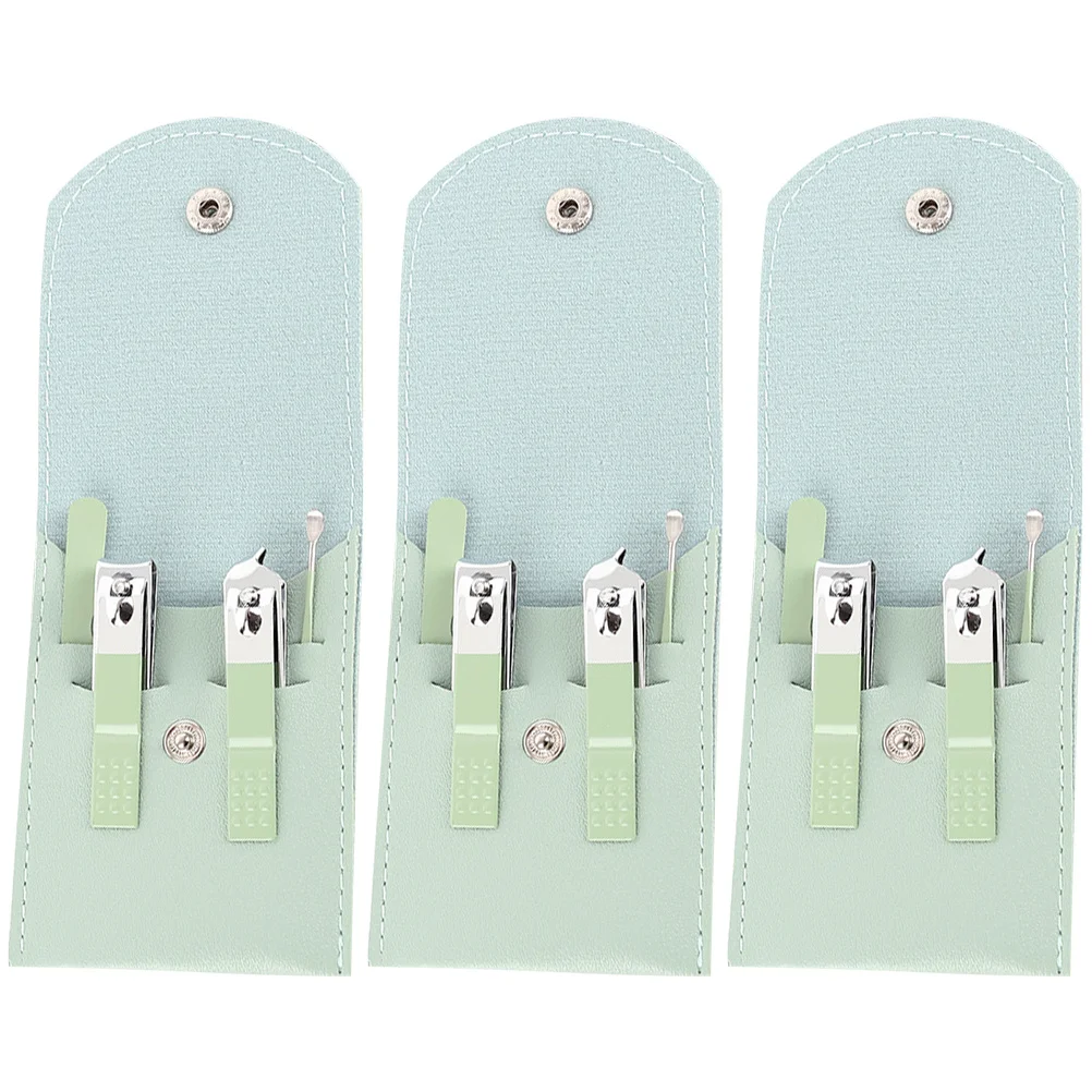 3-częściowy zestaw do manicure, obcinaczki do paznokci ze stali węglowej, wytrzymałe etui, przenośne narzędzia do pielęgnacji do użytku domowego i na kemping