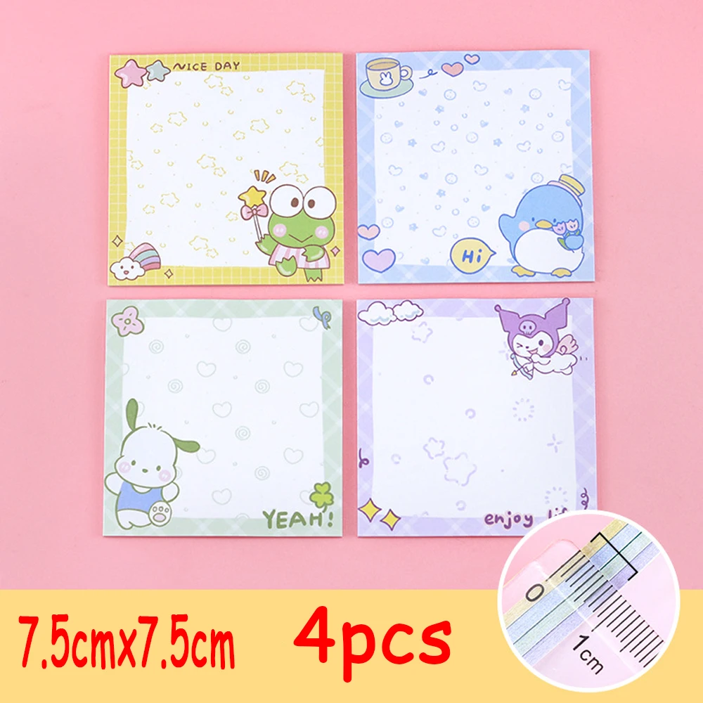 MINISO Kawaii Sanrio Sticky Note, Kuromi, Minha melodia, Cinnamoroll, Anime bonito, Cartoon Student Note, Notepad Papelaria, Presentes meninas