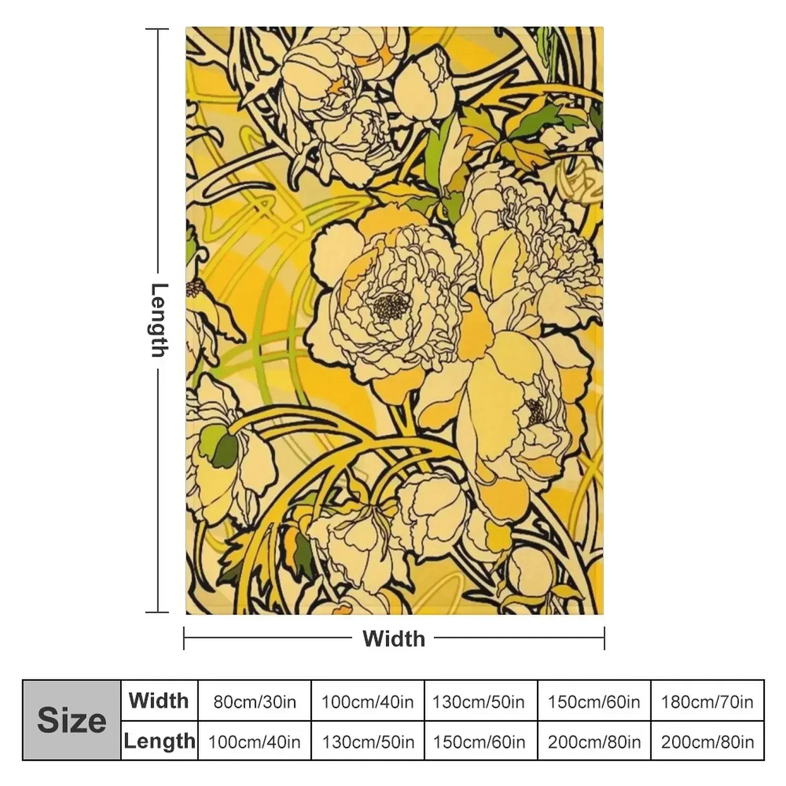 Alphonse Mucha - Flowers, (1860-1939),No,04. Throw Blanket couch cozy soft plush fuzzy picnic outdoor blanket