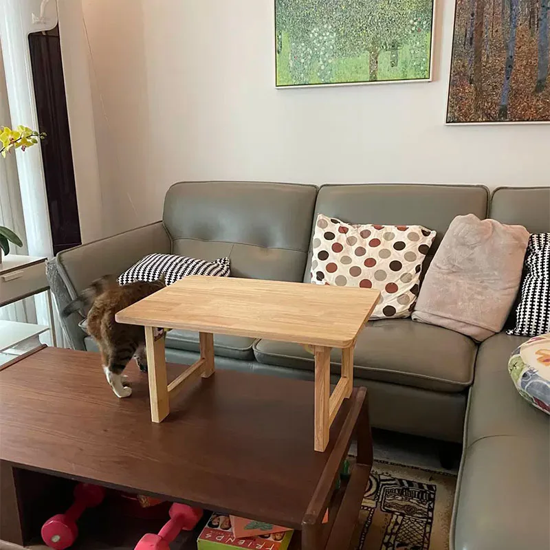 Folding Wooden Table Japanese Bay Window Balcony Coffee TableTatami Home Bedroom Bed Computer Study Desk Sundry Rack For Tatami