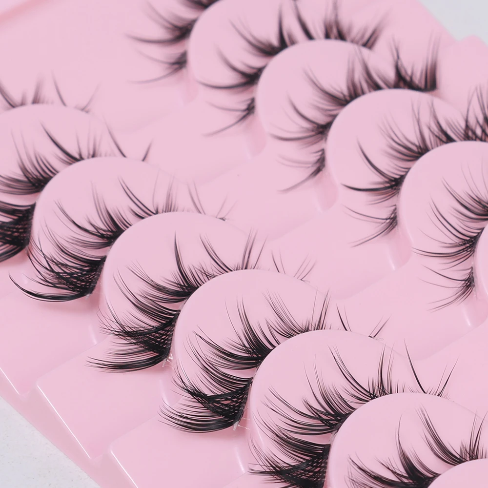 10Pairs Cat Eye False Eyelashes Faux Mink Eyelashes Winged End Eye Elongated Eyelash Fake Lashes Soft Natural Full Strip Lashes