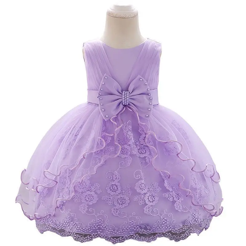 Elegant Newborn Toddler Christening 1st Birthday Dress For Baby Girl Baptism Lace Party Wedding Princess Dress Prom Gown