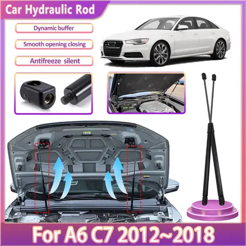 아우디용 버퍼 자동차 유압 로드, Audi A6 C7 액세서리, 2012 ~ 2018 4G A6L 내구성 프론트 후드 엔진, 용수철 스트럿 충격 바 지원