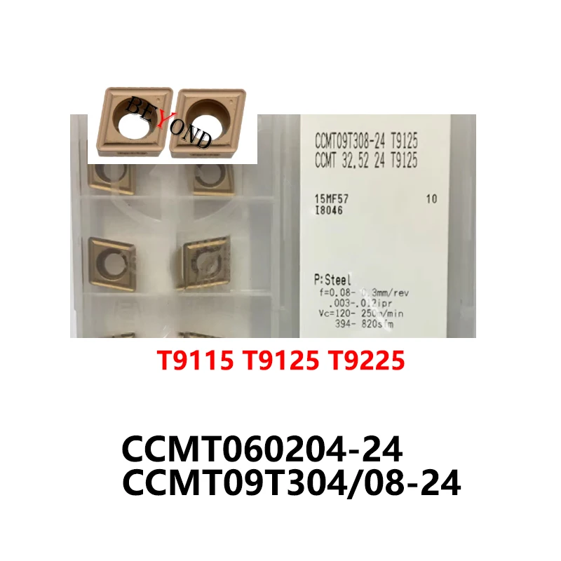 

100% Original CCMT060204-24 T9115 CCMT09T304-24 T9225 CCMT09T308-24 T9125 Carbide Inserts CCMT 060204 09T304 09T308 CNC Tools