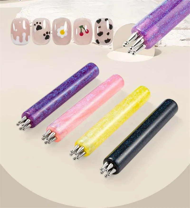 DIY Nail Art Pattern 5-Petal Flower Nail Dotting Pen Profession Manicure Nail Tools Brushes Acrylic Nail Design Painting Pens