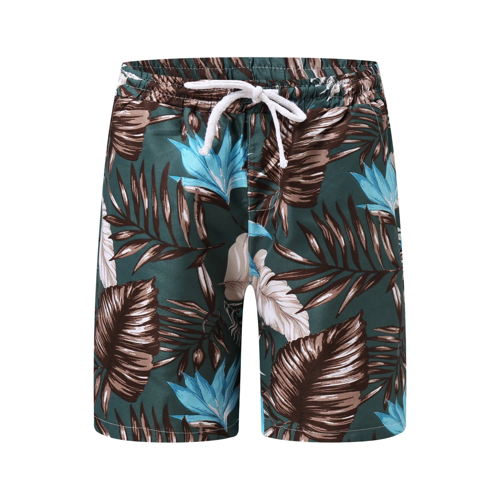 Shorts de praia estampados florais masculinos, shorts de bandagem elástica, maiô de férias, calção casual, calção 3D, Havaí