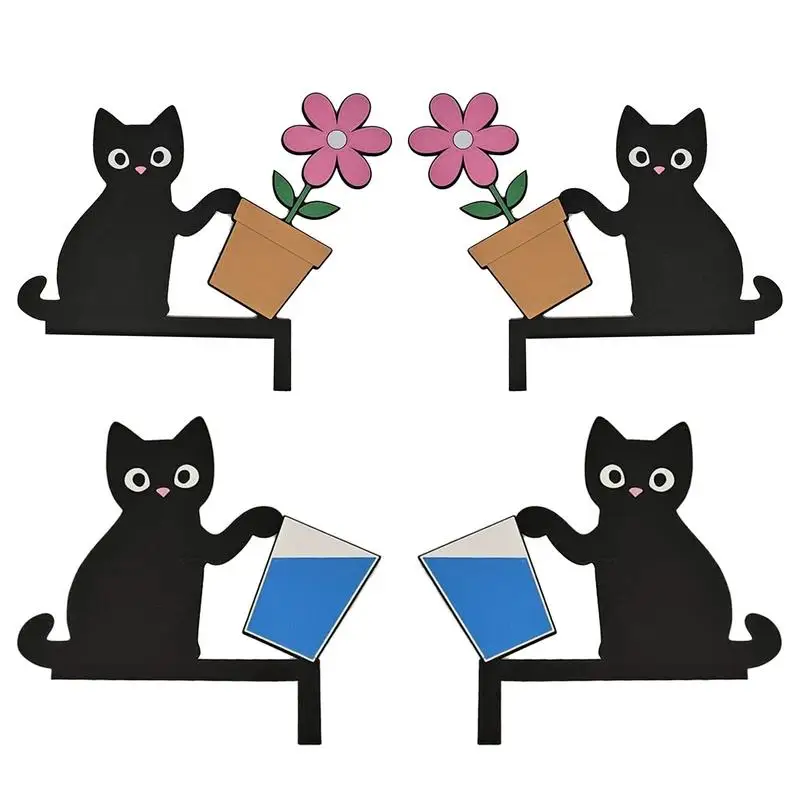 Door Frame Topper Wooden Valentine's Day Decor Cat Shape Door Corner Sign Cute Door Corner Decorations Sign for Kids Room