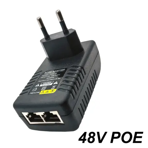 POE 전원 지원 IP 카메라 전원 공급 장치용 48V 0.5A EU 플러그 이더넷 어댑터 전화 AP JIENUO