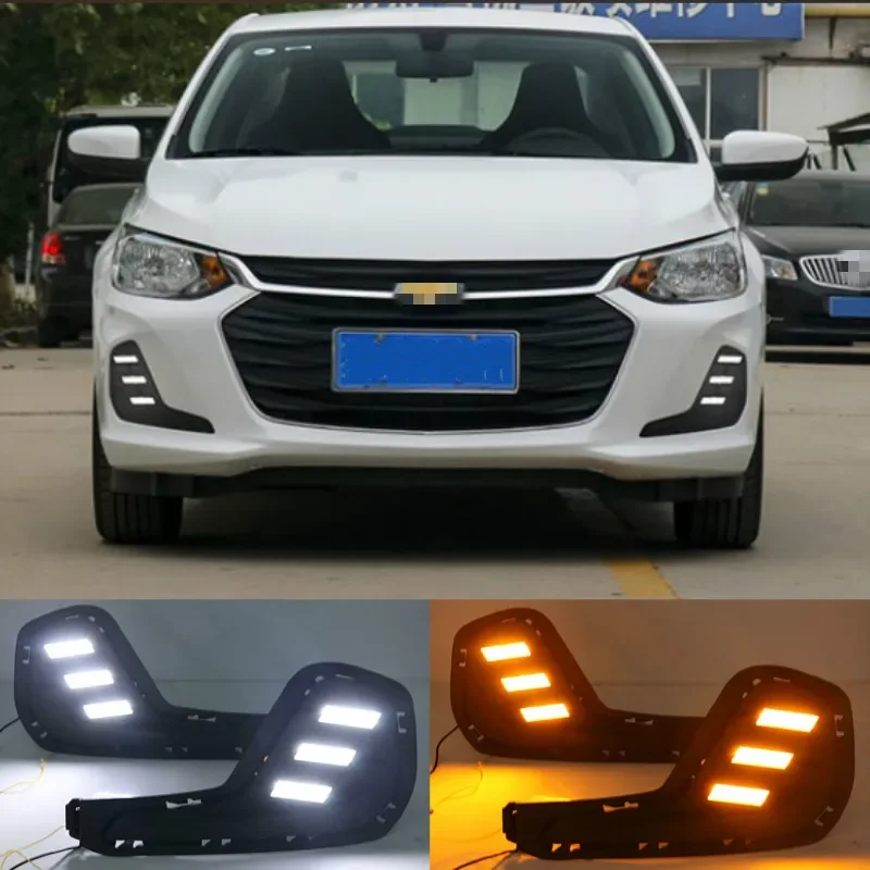 1 Set For Chevrolet Cavalier 2020 Daytime Running Lights Turn Signal Fog Lamp Cover 12V ABS LED DRL Car Styling