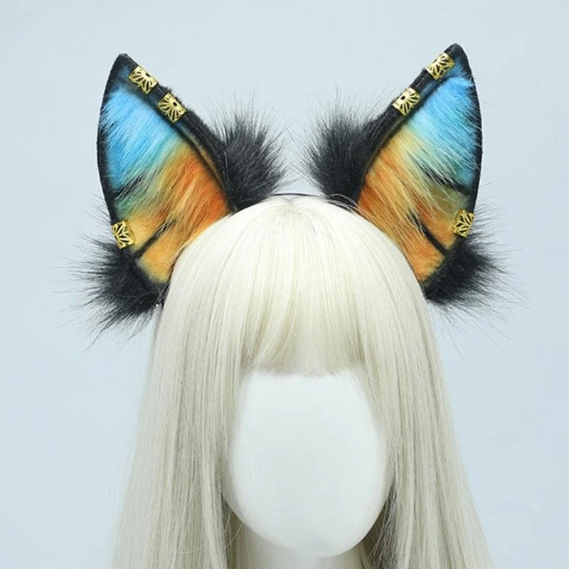 652f lindos diademas estudiantiles transmisión en Banda para cabello Wolf Wolf Hoop colorido