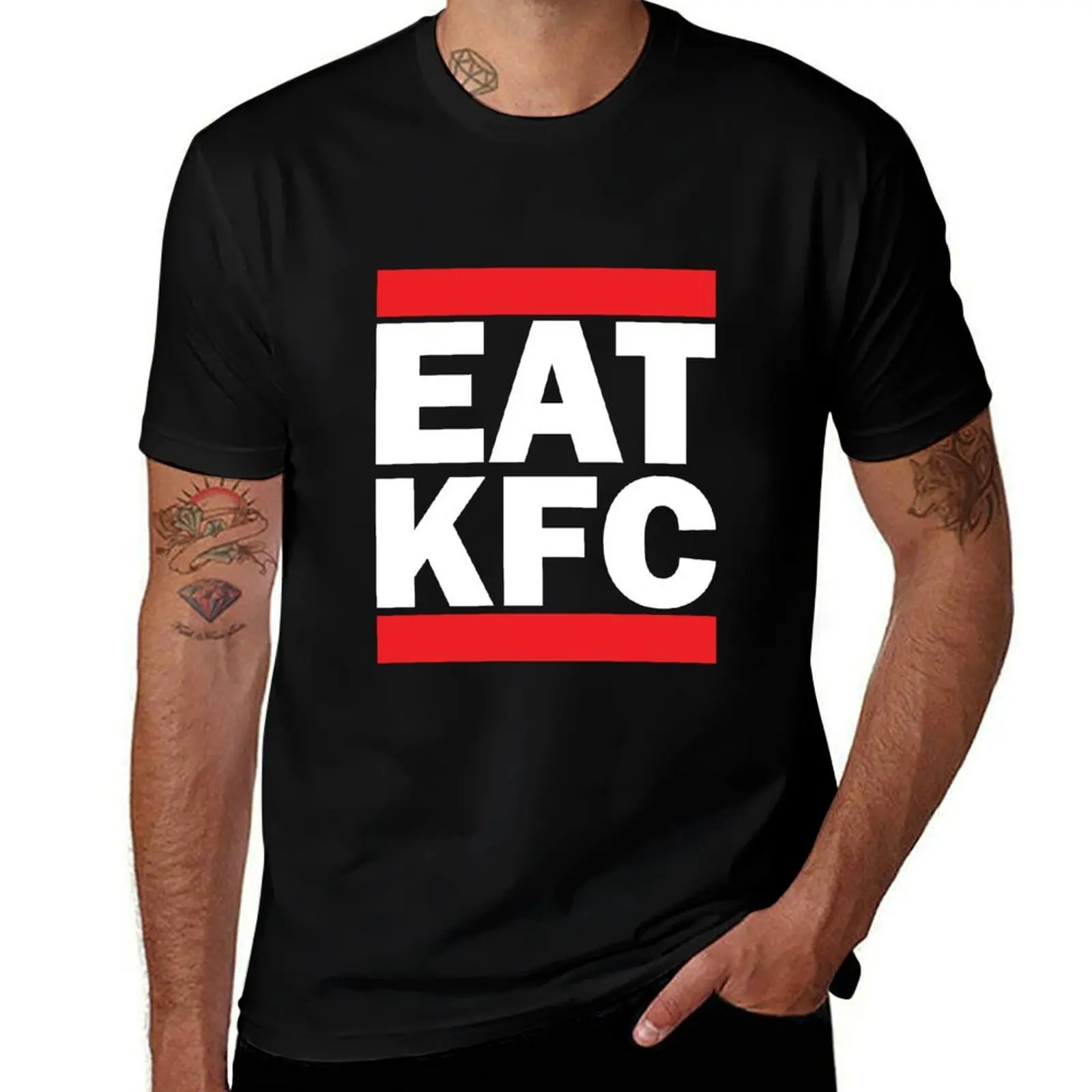 

Eat KFC! T-Shirt man graphic t shirt cotton t shirts man 100% T-Shirt