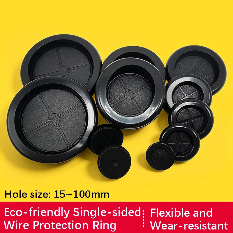 10/50pcs Single-sided wire protection ring, dust-proof cable pass-through ring, circular output wire protective sleeve ring