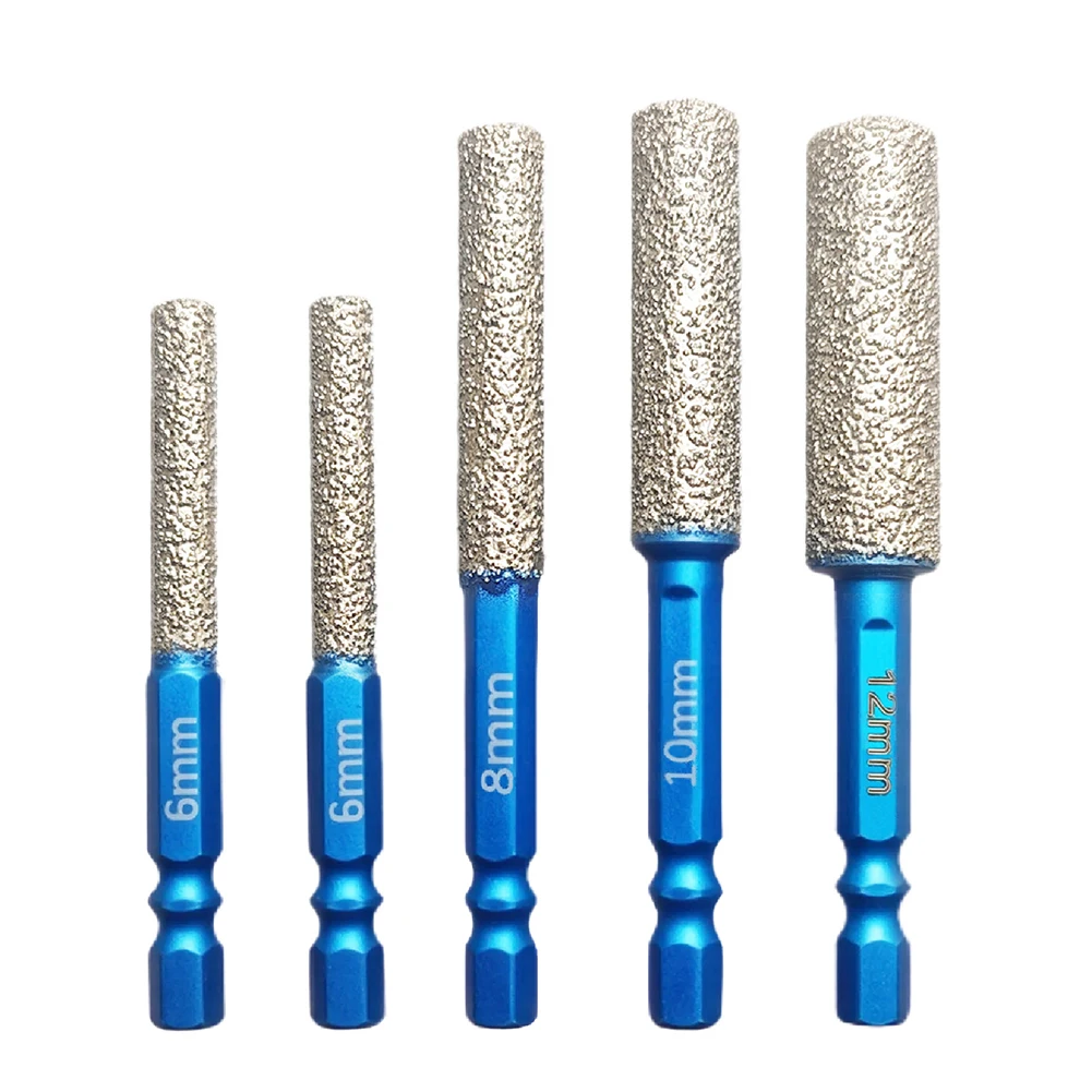 Diamond Grinding Head Hexagonal Shank Drill Bit Accessory for Polishing Rotary Tools 5 Pieces Set for Accurate Grinding