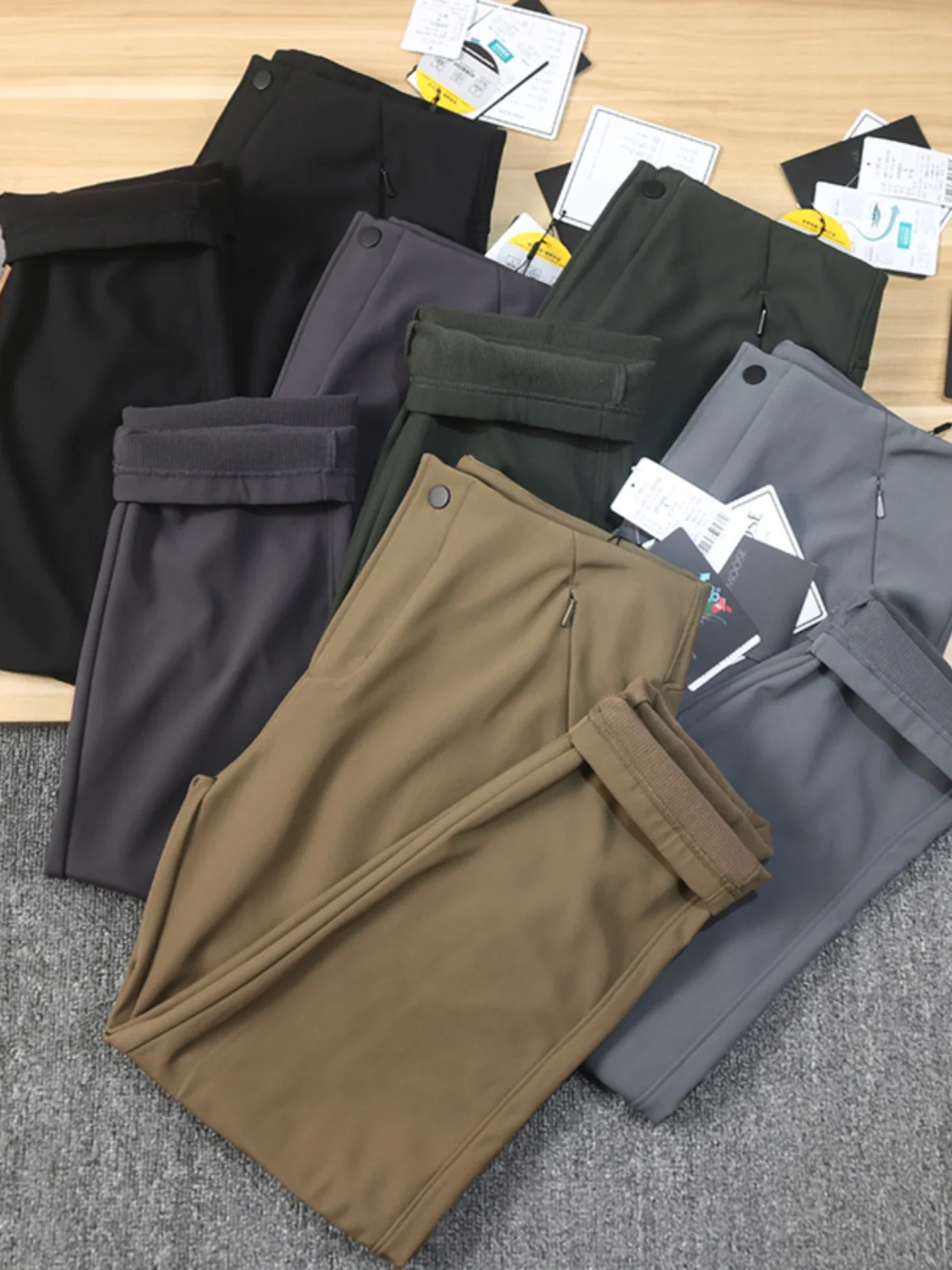 

Adjustable Waist System Fce Lined Outdoor Men's Casual Pants Soft ell Windproof Water Resistant Dizi Sle Faionable U...