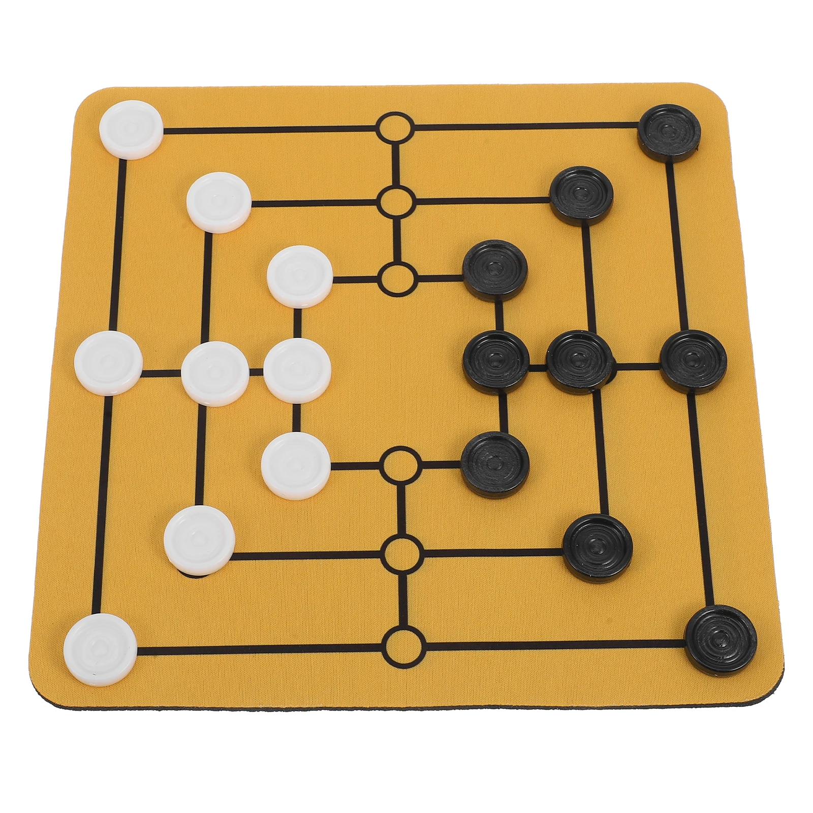 

1 set Nine Men's Board Gathering Board Game Portable Rubber Strategy Game Mouse Pad Family Fun Strategic Skills Table