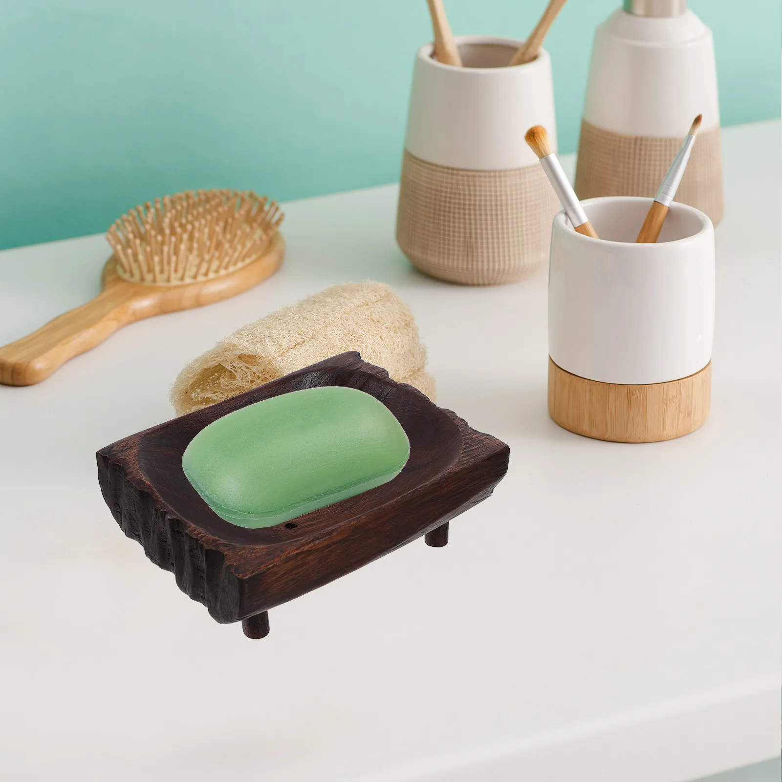 

Wooden Soap Rack Minimalist Design Heavy Duty Build Prevents Soap Melt Saves Space Ideal for Bathroom Bathtub Counter Travel Use