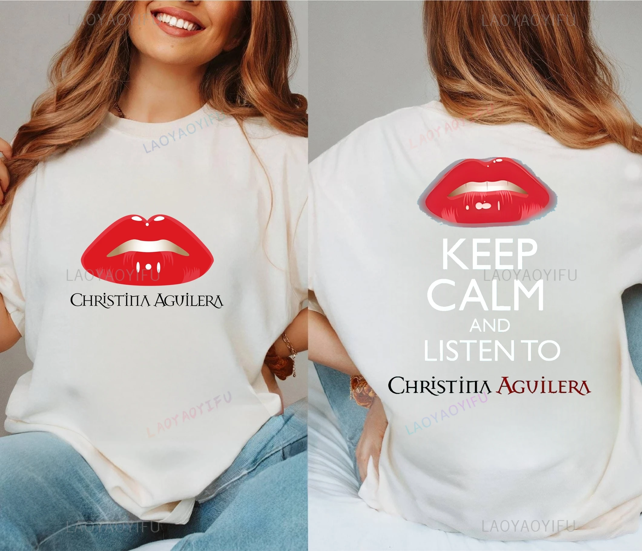 Christina Aguilera - Classic Poster Fashion Graphic Print Top,Top Fashion Casual Everyday Streetwear,Suitable for Unisex T-shirt