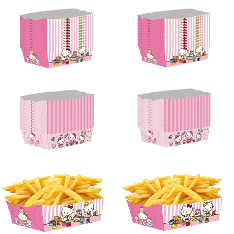 

Hello Kitty paper food plates candy snacks popcorn boxes children's birthday party supplies party gifts baby showers