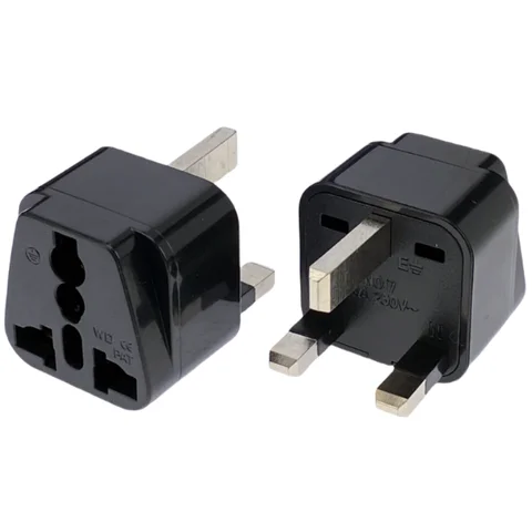 Adaptador de enchufe de viaje Universal AU EU CN EE. UU. a Reino Unido tipo G Singapur Malasia Reino Unido convertidor de toma de corriente blanco negro 13A