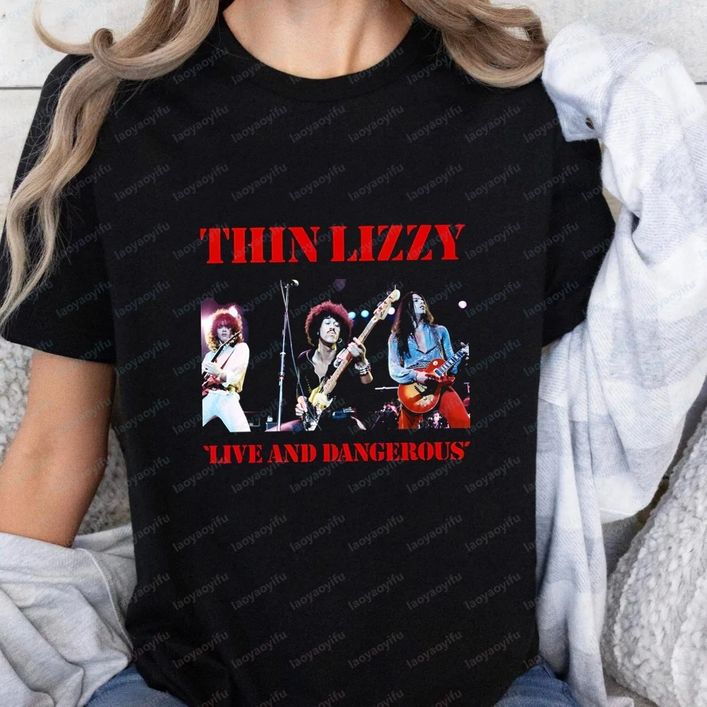 THIN LIZZY Rock Band Men's T-Shirts and Tank Tops - Comfortable Summer Round-neck T-Shirts for Men and Women