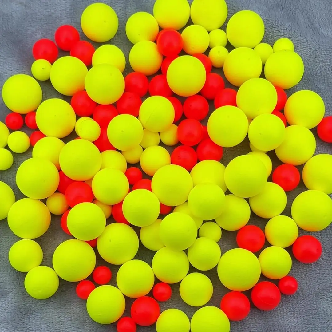 Bimoo 100PCS Foam Floats Ball Beads Pompano Float Bottom Rig Rigging Material for Saltwater Freshwater Fishing Fake Bait