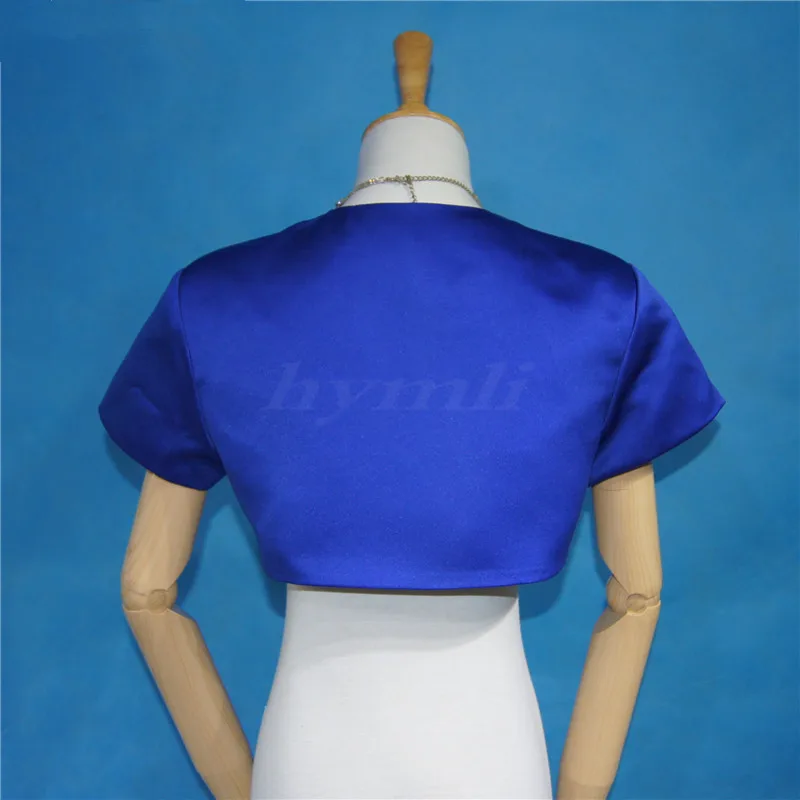 Veste en satin à manches courtes pour patients, haussement d'épaules, couverture de soirée, bleu royal, S, M, L, XL, 2XL, 3XL