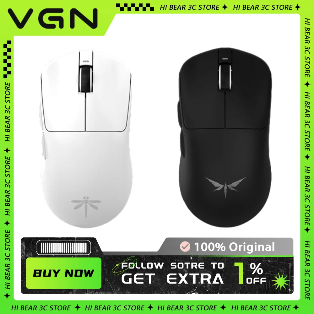 VGN Dragonfly F1 Drahtlose Maus PAW3395 Sensor Nordic 52840 Chip FPS Gaming Maus Zwei Modus Angepasst Gaming Zubehör Geschenke