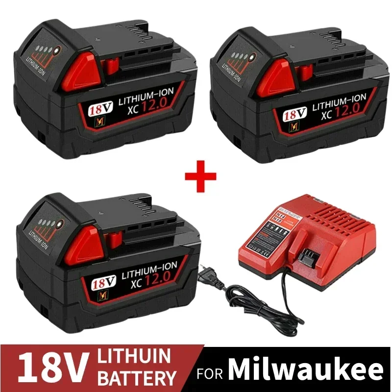 

for Milwaukee 18V 12.0Ah Replacement M18 XC Lithium Battery 48-11-1860 48-11-1850 48-11-1840 48-11-1820 Rechargeable Batteries