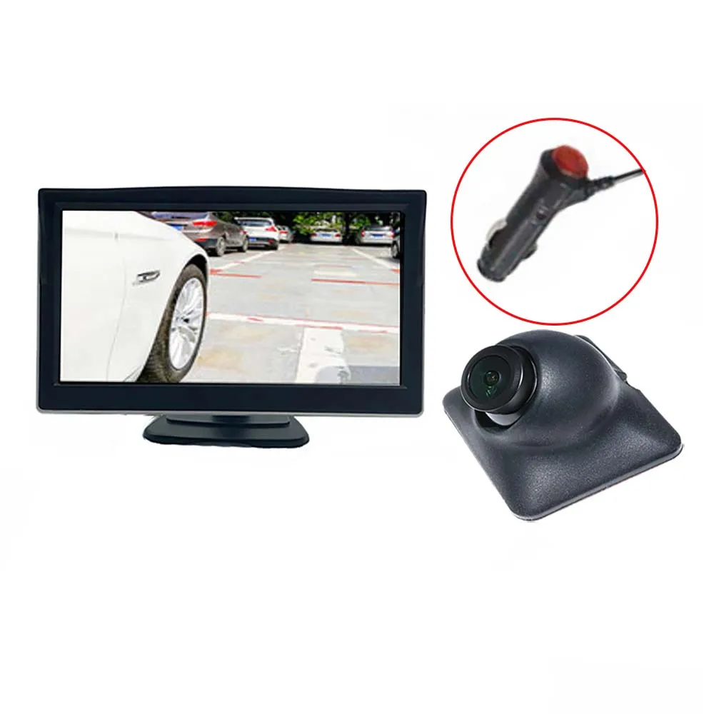 5 inch Car Monitor 800x480p with No Drilling Blind Spot Camera System Kit