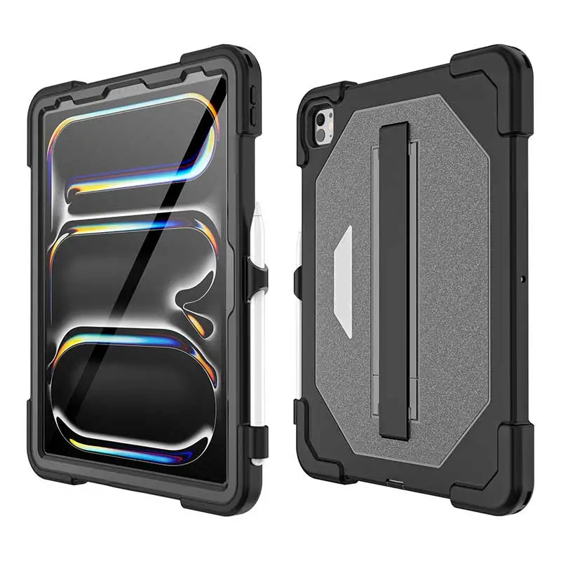 3 In 1 Shockproof Tablet Case For iPad Pro 13 11 2024 Air 13 11 Full Protection Portable Stand Holder Cover For iPad 7 8 9 10.2" image 2