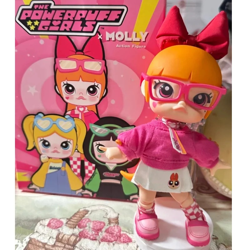 

Pop Mart Molly X The Powerpuff Girls Series Anime Action Figure Bjd Toys Trendy Blind Box Guess Bag Cute Figurines Doll Ornament