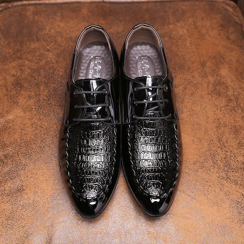 Black Lace Up Pointed Toe Business Dress Shoes Man Spring Autumn Low Price Elegant and Classic Gentleman 39 Social Shoe for Men