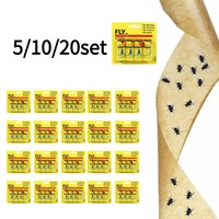 5/10/20Set NEW Fly Killer Bug Trap Sticky Fly Paper Glue Whitefly Control Dual-Sided Disposable Sticky Glue Paper Thrip P