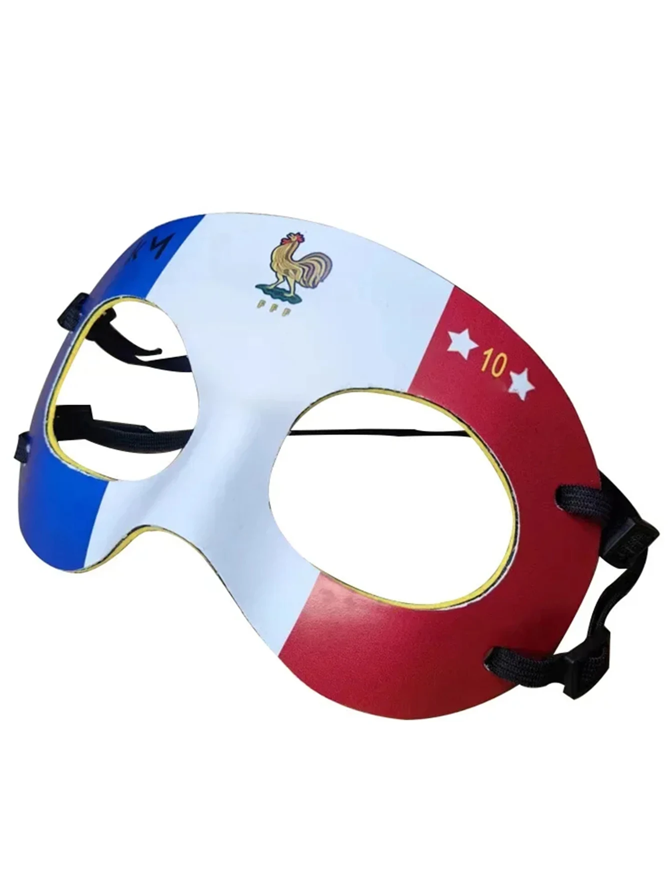 K.M 10 Rooster Mask PVC Facial Masks for Men The French Flag Sports Protective Football Stars with The Same Model Parties Toys