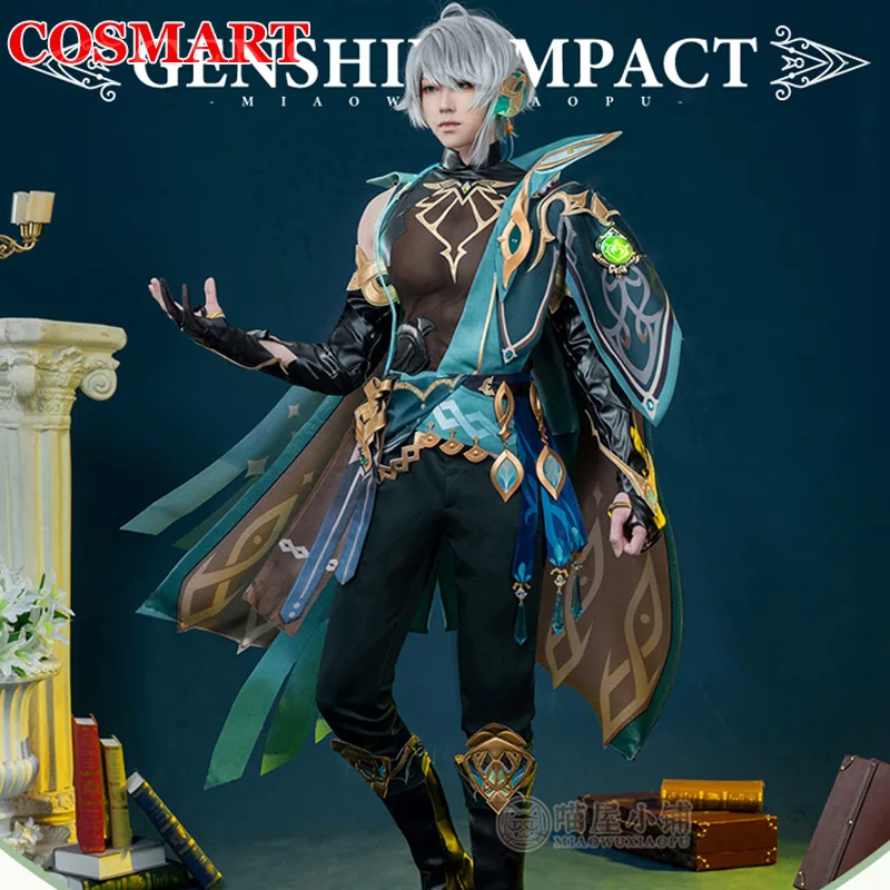 

COSMART Genshin Impact Al Haitham Game Suit Uniform Cosplay Costume Cloak Lining Pants Sleeve Halloween Party Outfit Men S-3XL