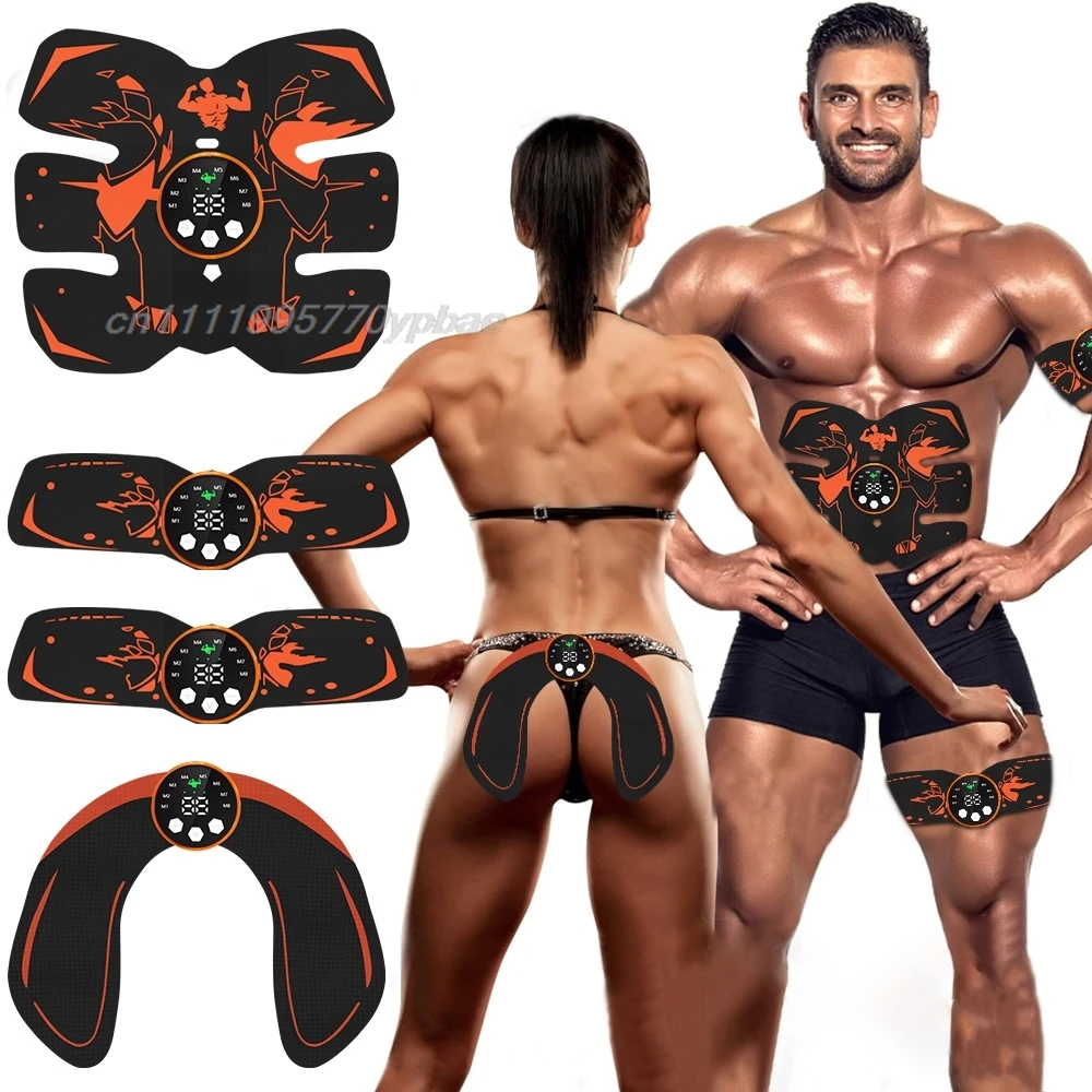 EMS Abdominal Trainer - Wireless USB Rechargeable Muscle Stimulator Body Shaping Belt Six-Pack Workout Home Gym Fitness Tool