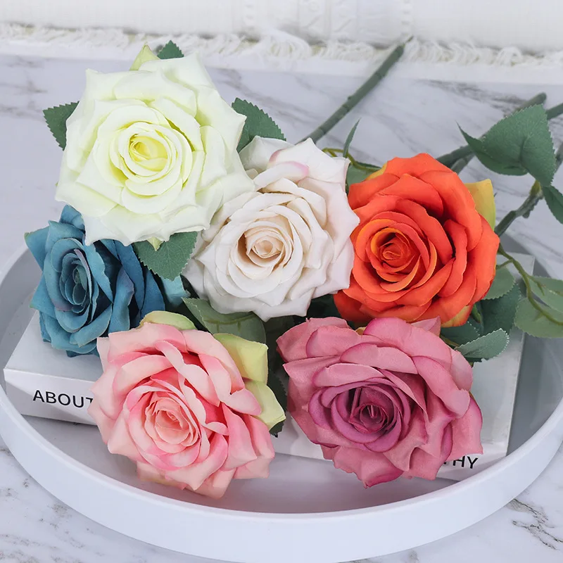 Flor Artificial de seda rosa, decoración para el hogar, boda, Hotel, ingeniería, suave, 42CM